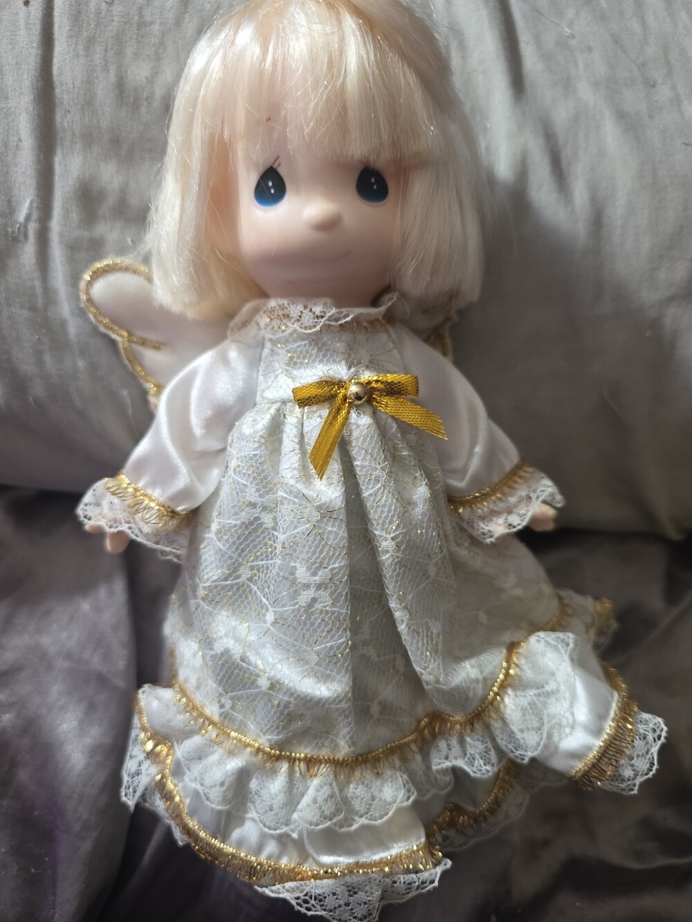 Vintage Enesco Precious Moments Angel Doll Christmas Tree Topper Holiday 1990